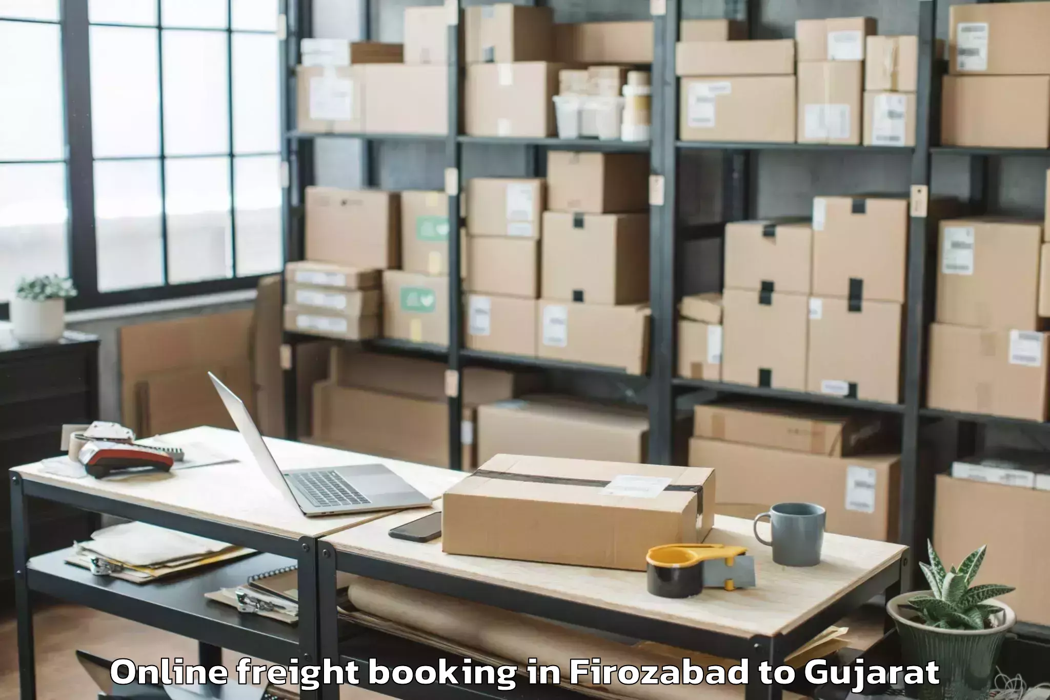 Top Firozabad to Talala Online Freight Booking Available